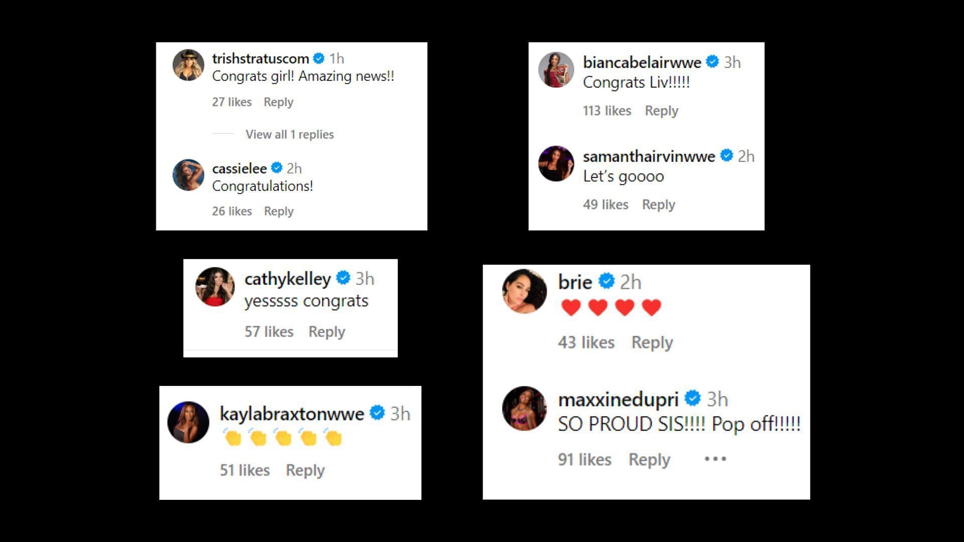 Major WWE stars and legends reacted to Liv Morgan's post